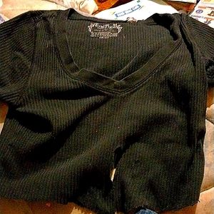 Crop top shirt and short skirt with built in shorts